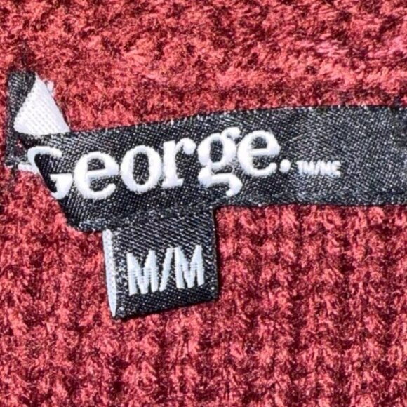 George Sweater Dress burgundy short sleeved sheath bodycon cowl neck Size M - Picture 12 of 13